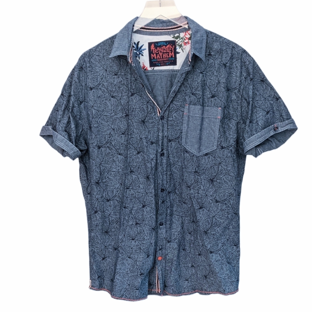 Tropic Thunder by Tranquility Mayhem Palm Button Down